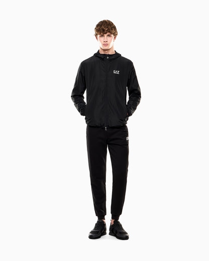 EA7 ASV Core Identity hooded bomber jacket in technical fabric
