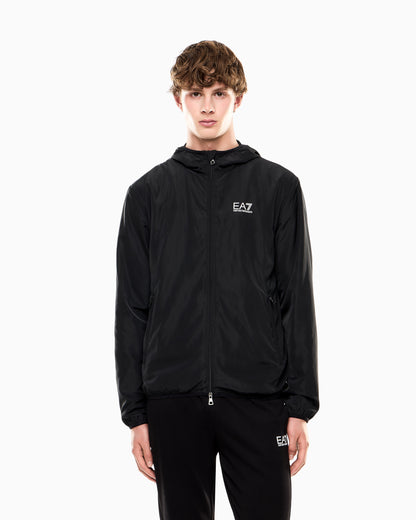 EA7 Technical hooded bomber with zip closure Core Identity