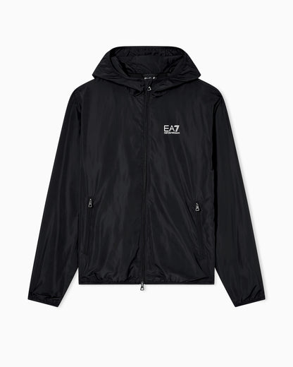 EA7 ASV Core Identity hooded bomber jacket in technical fabric