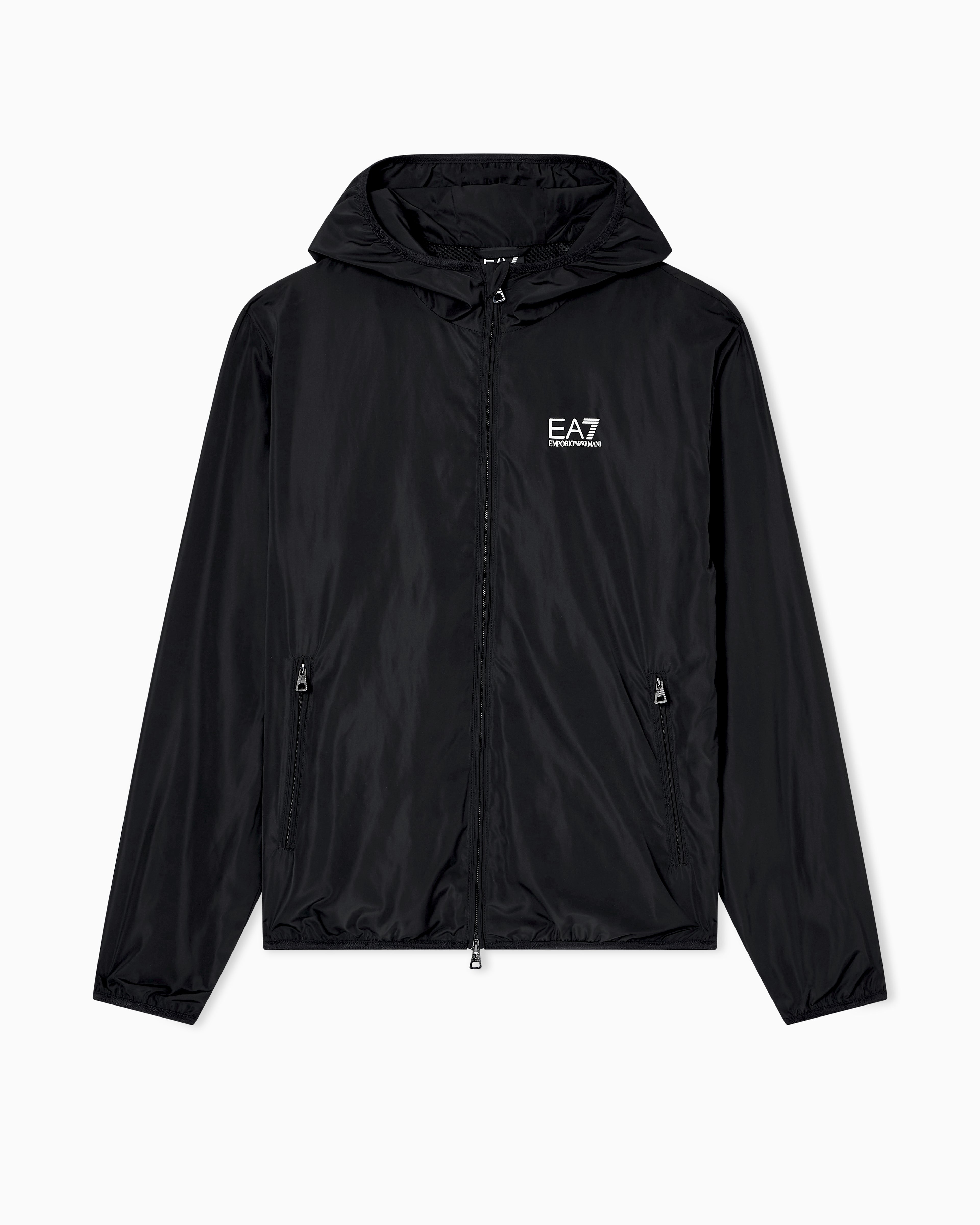 EA7 Technical hooded bomber with zip closure Core Identity