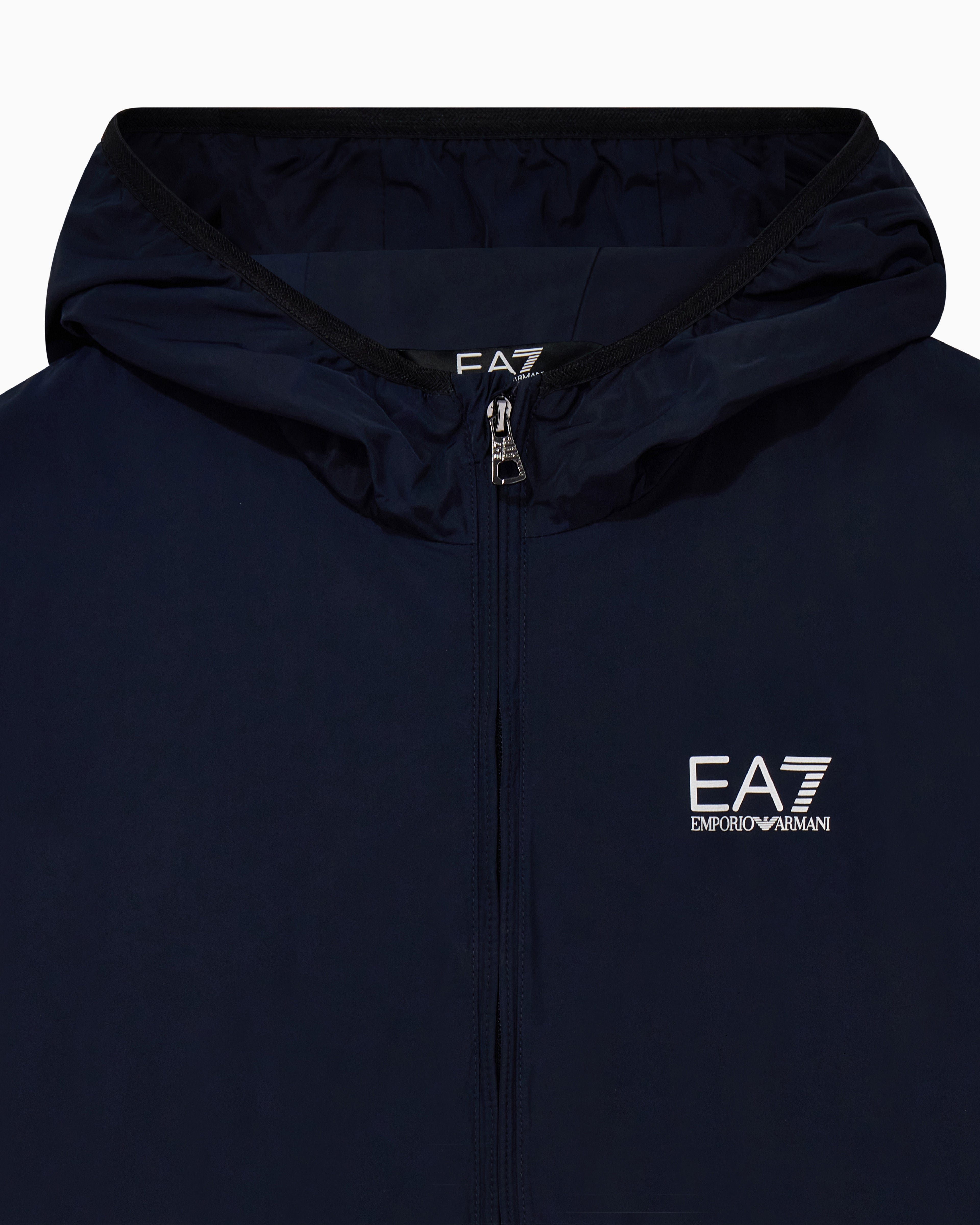 EA7 Technical hooded bomber with zip closure Core Identity