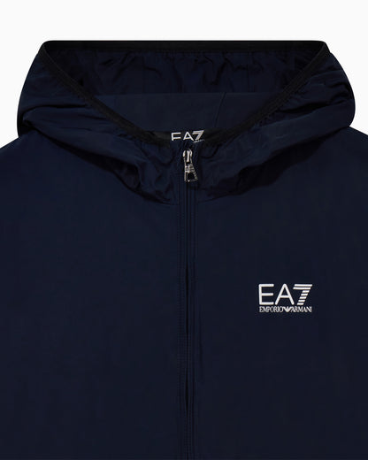 EA7 Technical hooded bomber with zip closure Core Identity
