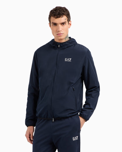 EA7 ASV Core Identity hooded bomber jacket in technical fabric