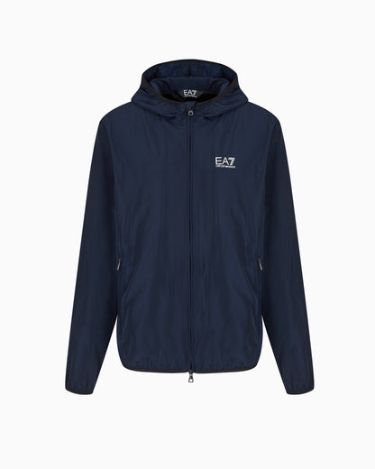 EA7 ASV Core Identity hooded bomber jacket in technical fabric