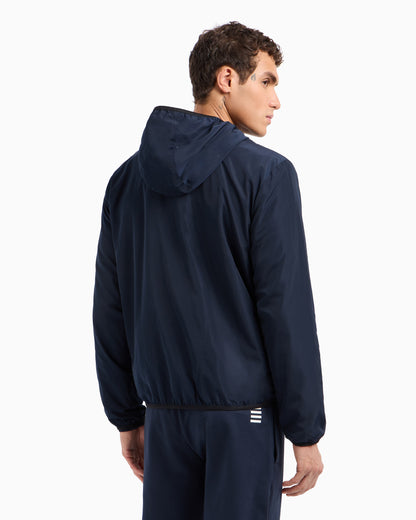 EA7 ASV Core Identity hooded bomber jacket in technical fabric