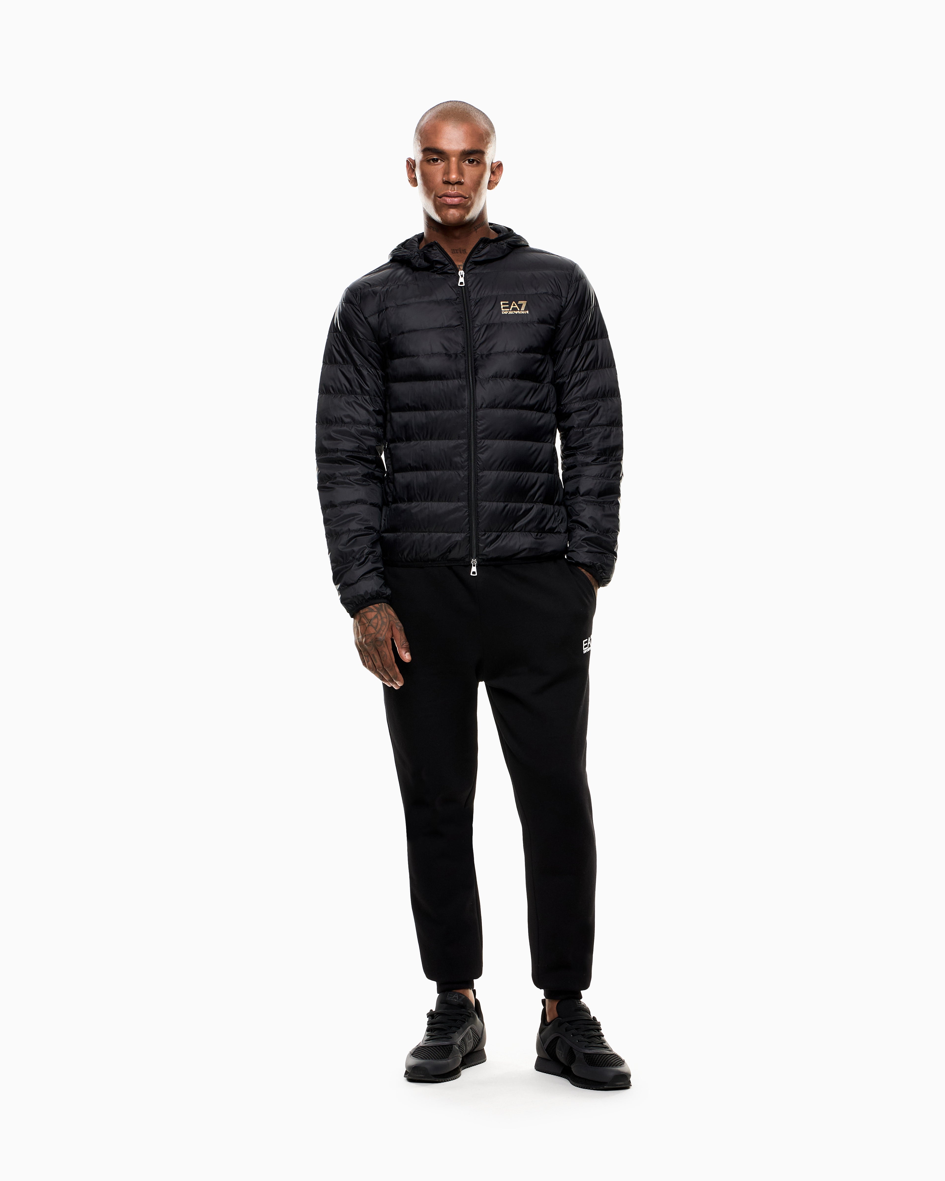 EA7 Core Identity packable down jacket with hood