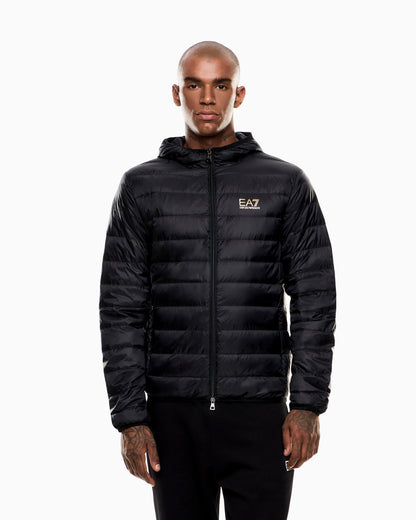EA7 Core Identity packable down jacket with hood