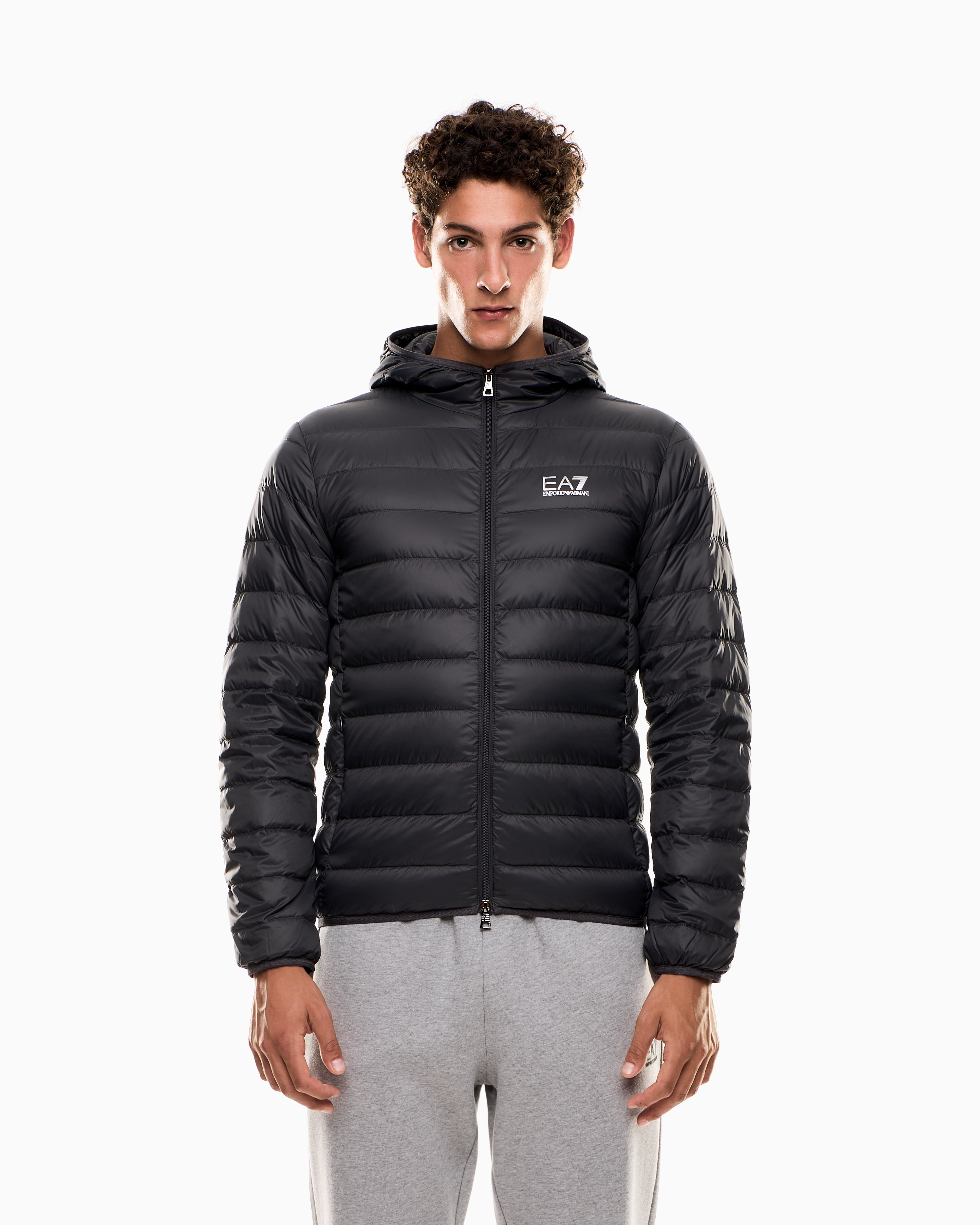 EA7 Core Identity packable down jacket with hood