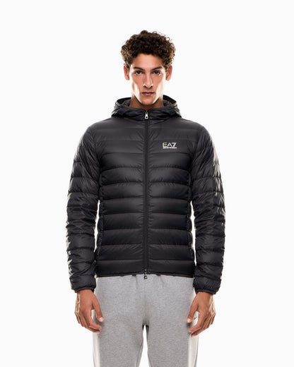 EA7 Core Identity packable down jacket with hood