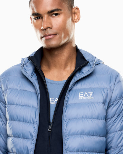EA7 Core Identity packable down jacket with hood