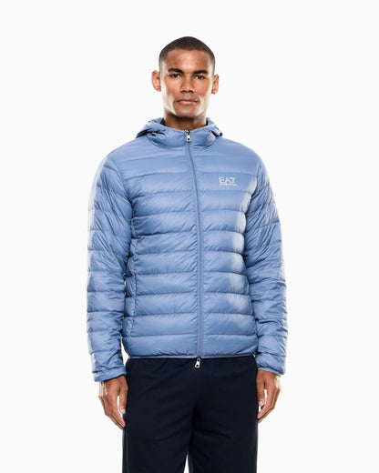 EA7 Core Identity packable down jacket with hood