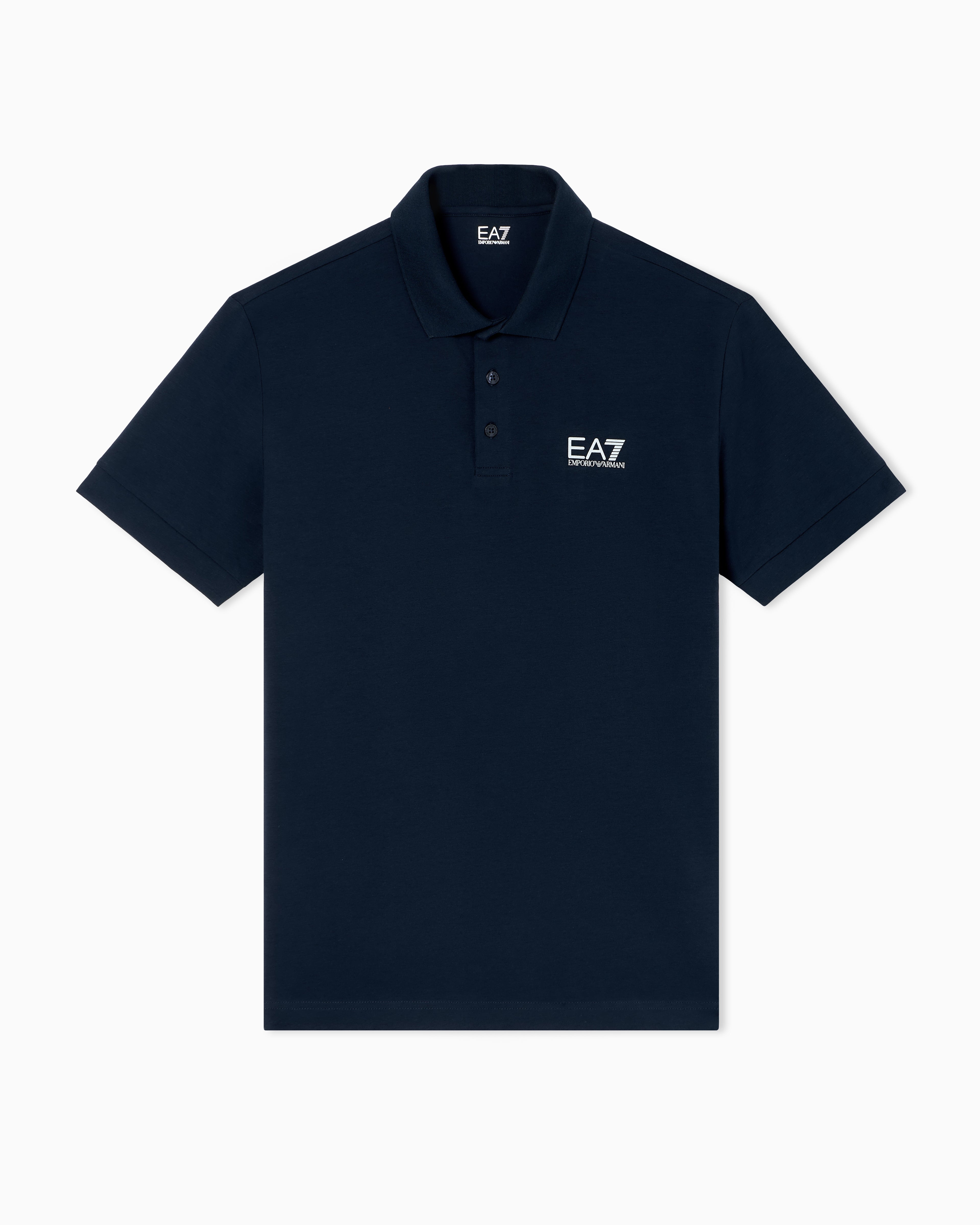 EA7 Stretch polo in cotton jersey with chest logo Core Identity