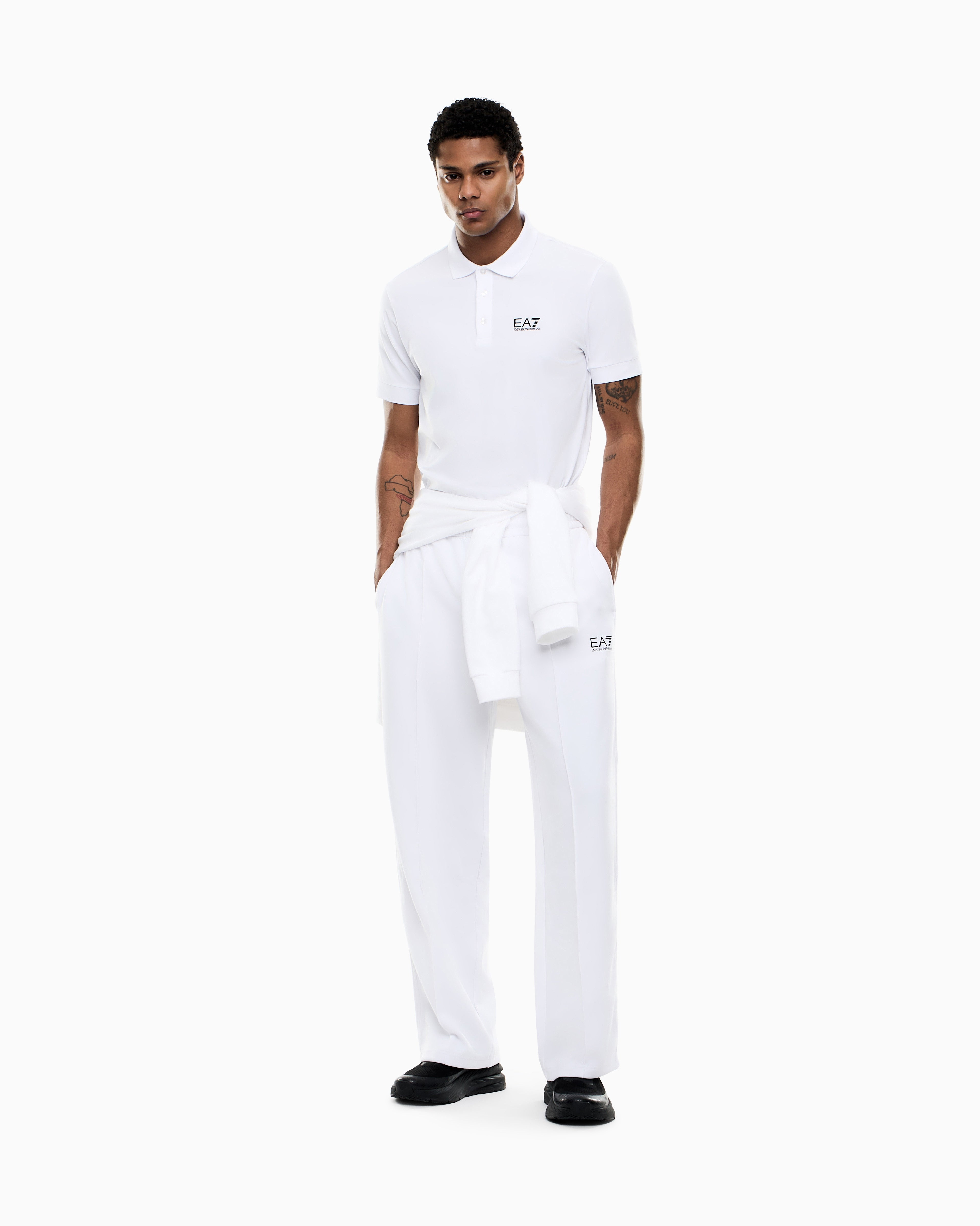 EA7 Stretch polo in cotton jersey with chest logo Core Identity