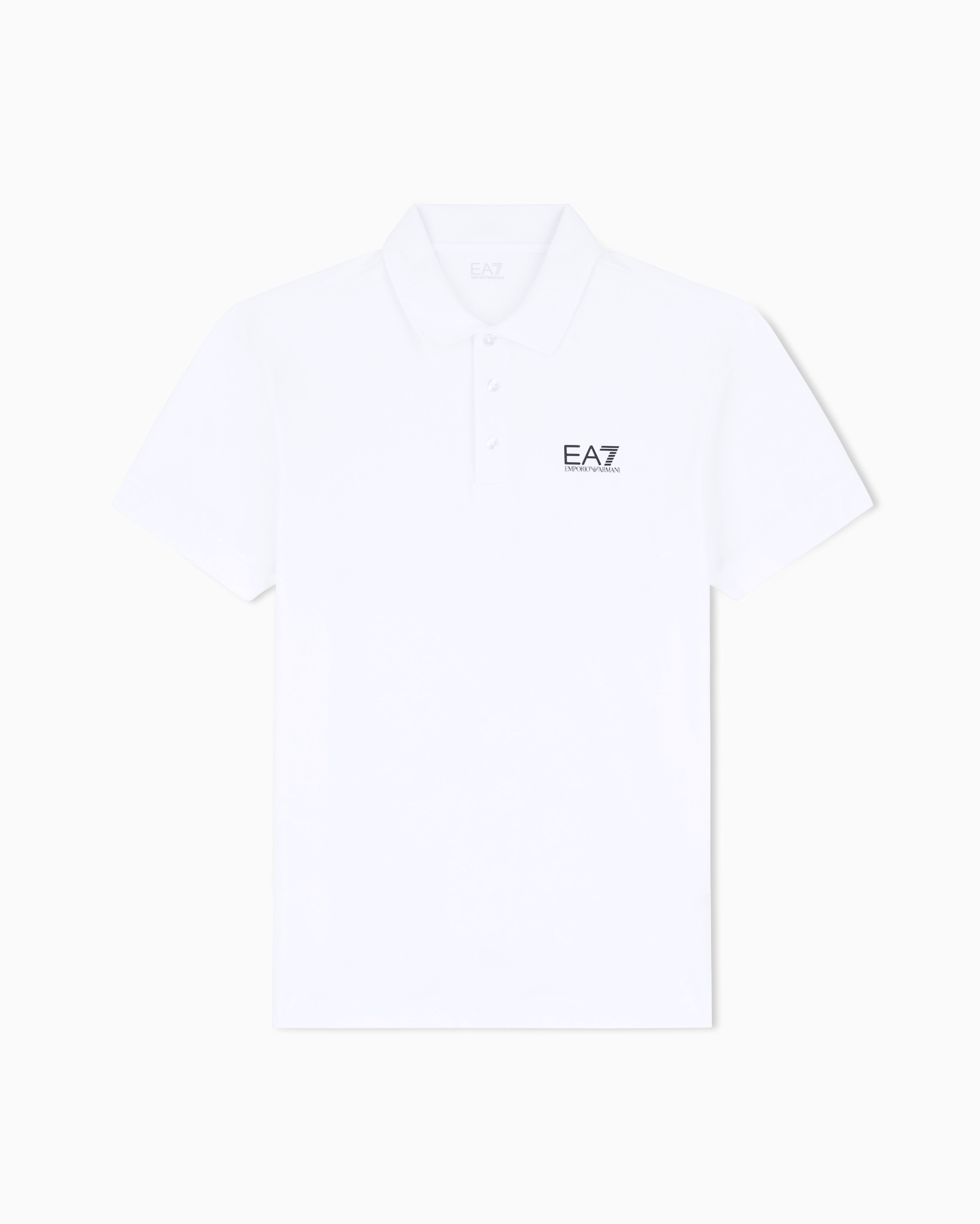 EA7 Stretch polo in cotton jersey with chest logo Core Identity