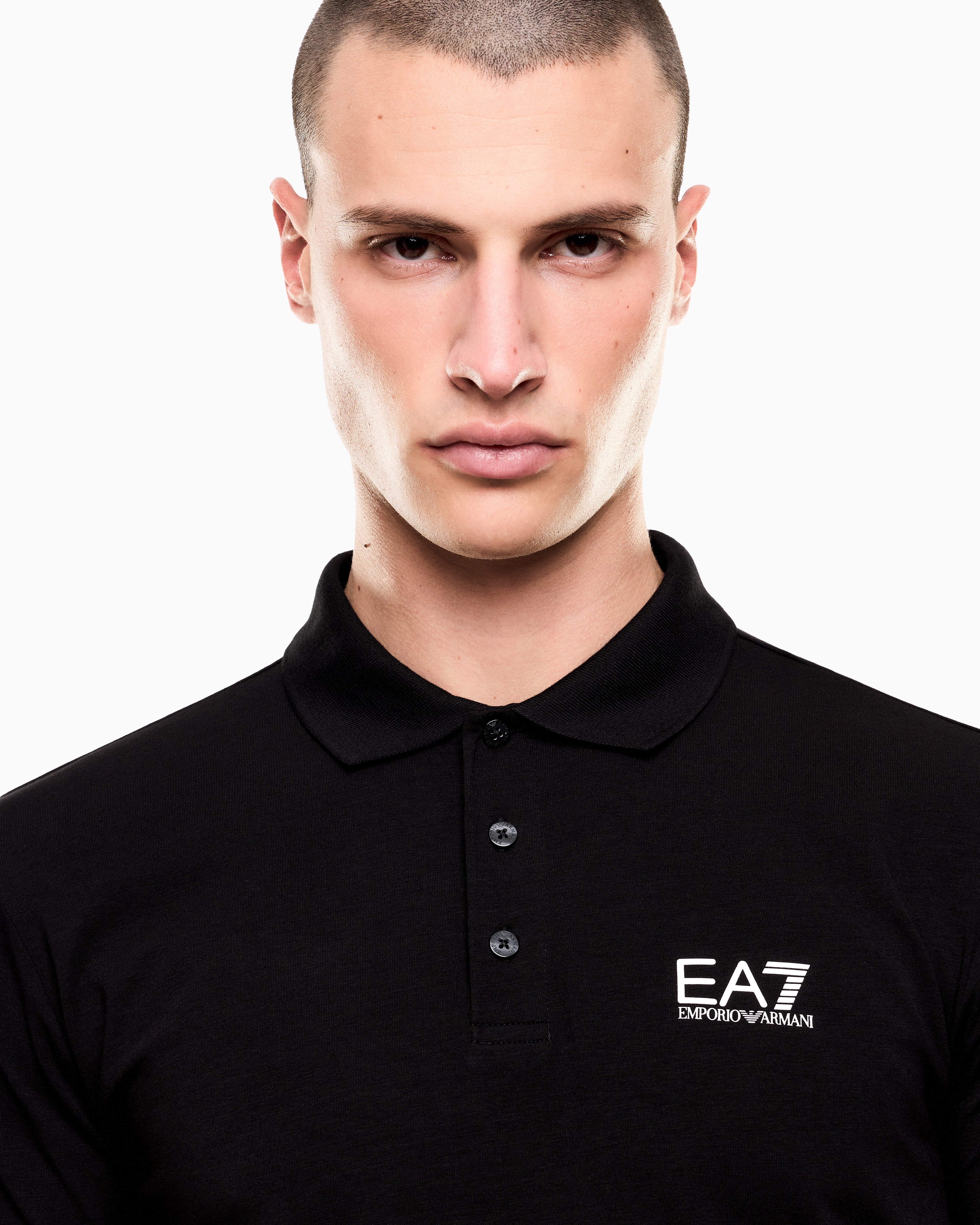 EA7 Stretch polo in cotton jersey with chest logo Core Identity