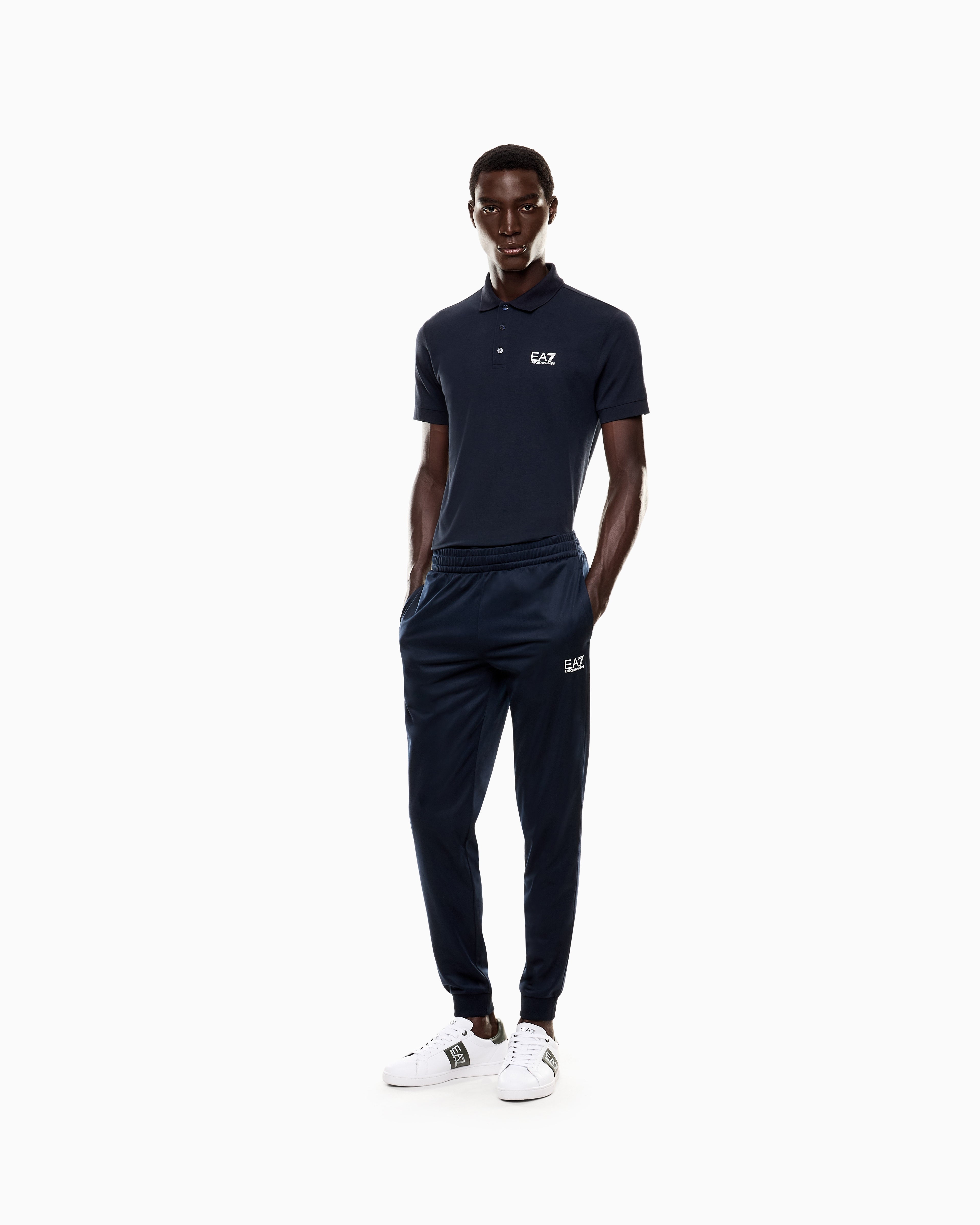 EA7 Stretch polo in cotton jersey with chest logo Core Identity