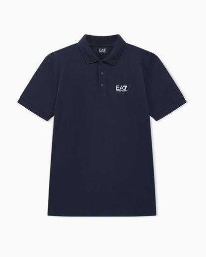 EA7 Stretch polo in cotton jersey with chest logo Core Identity