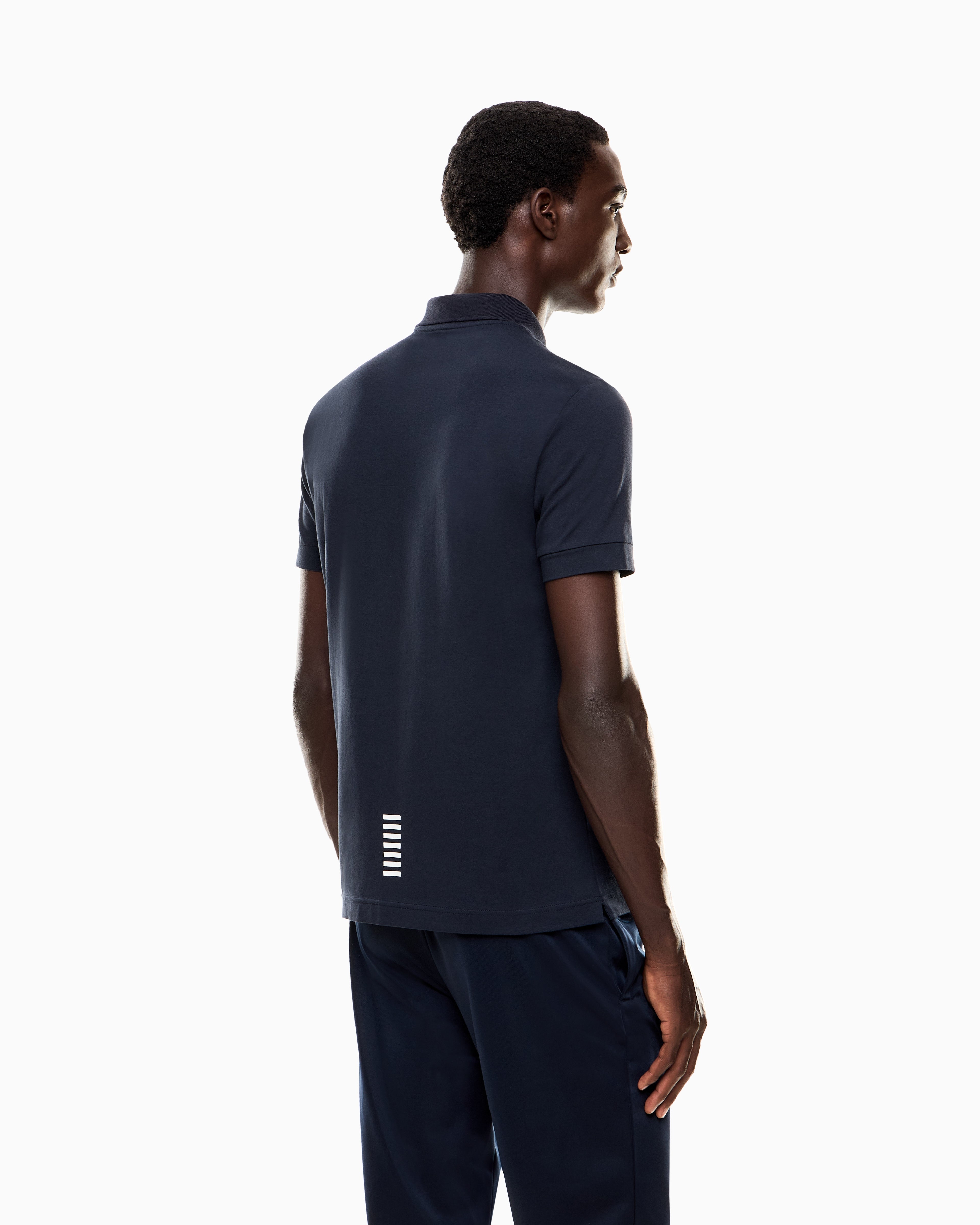 EA7 Stretch polo in cotton jersey with chest logo Core Identity