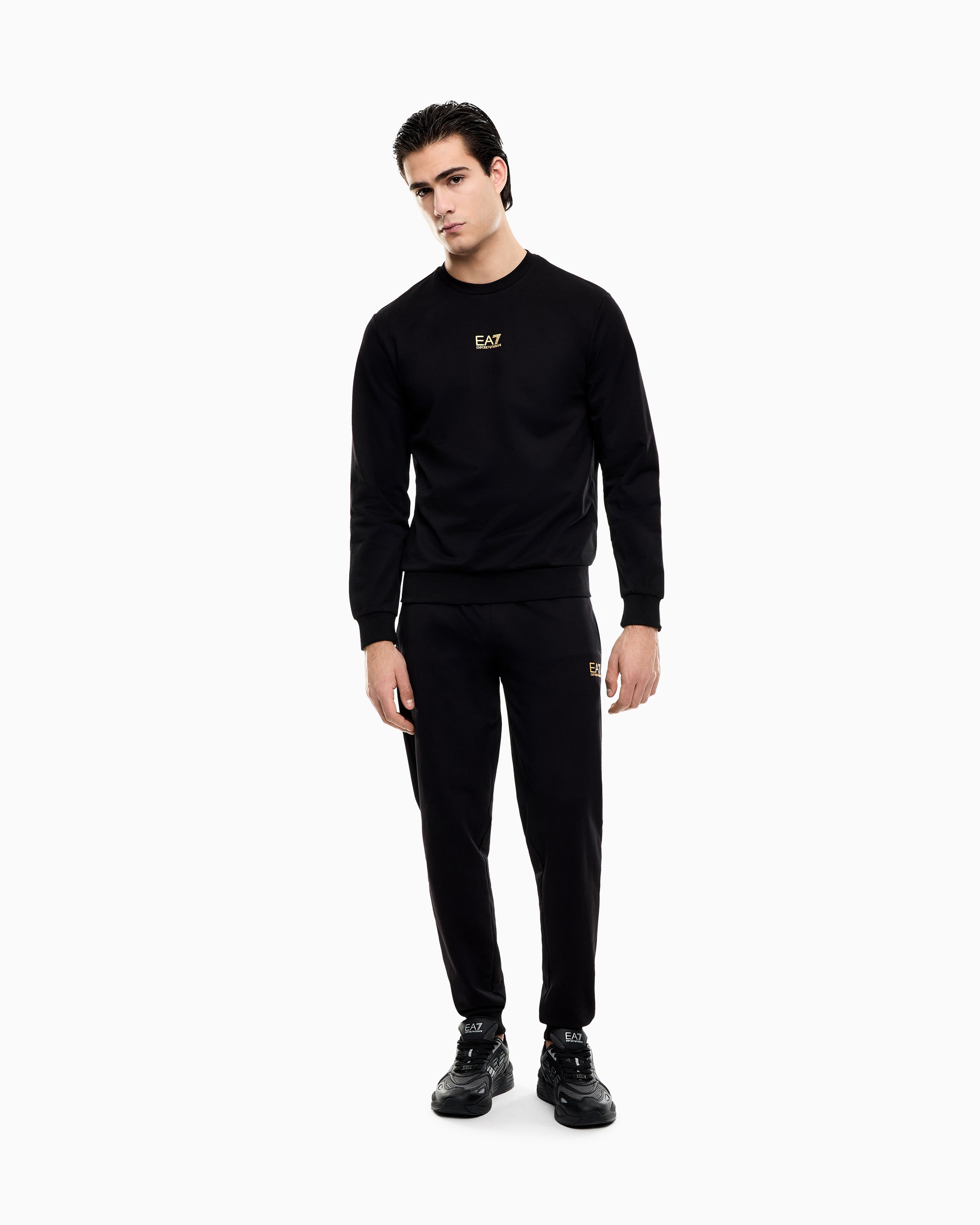 EA7 Long sleeve sweatshirt in cotton with logo Core Identity