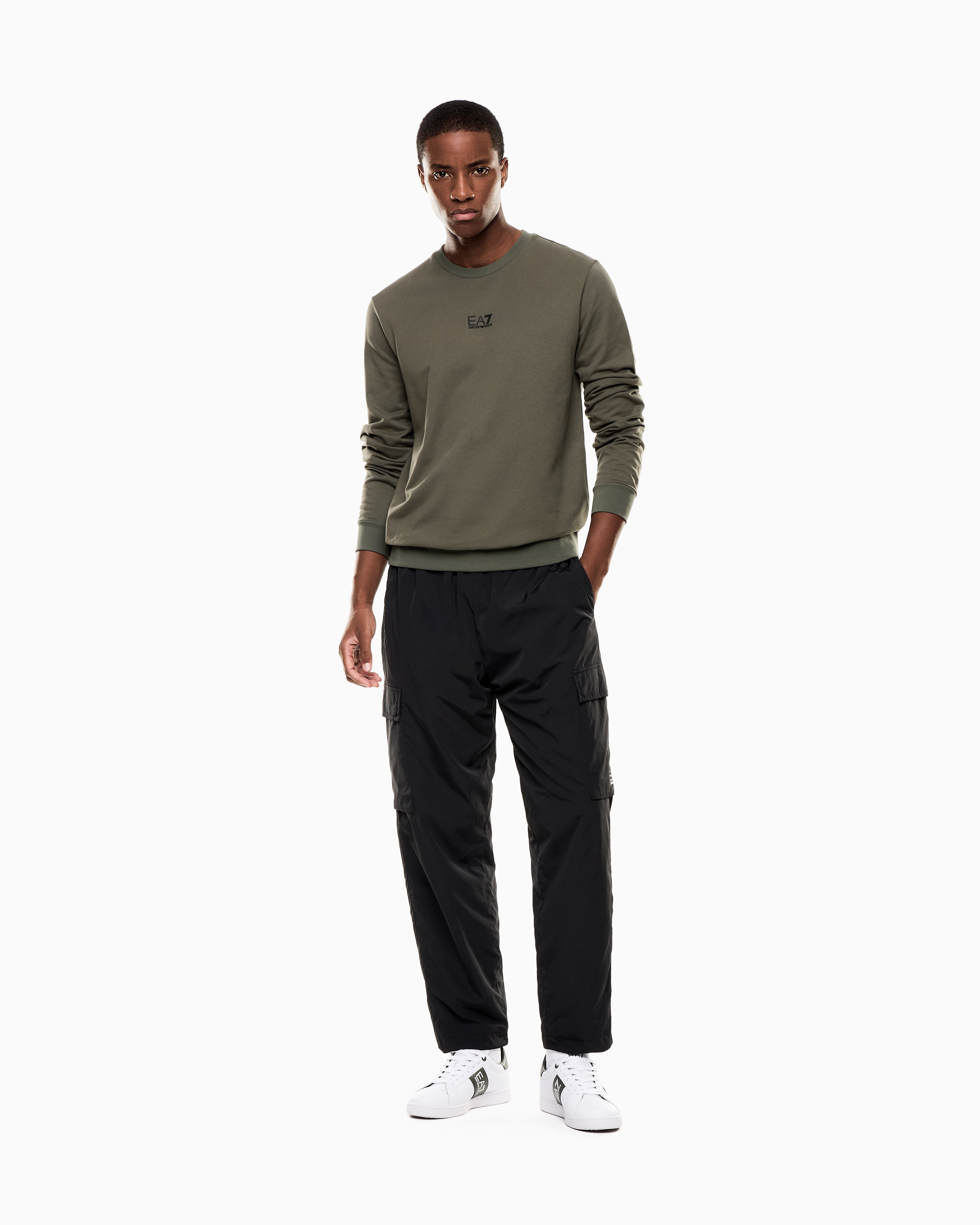 EA7 Core Identity cotton crew-neck sweatshirt