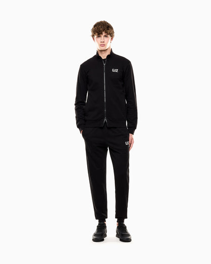 EA7 Cotton zip up with a stand-up collar and logo Core Identity