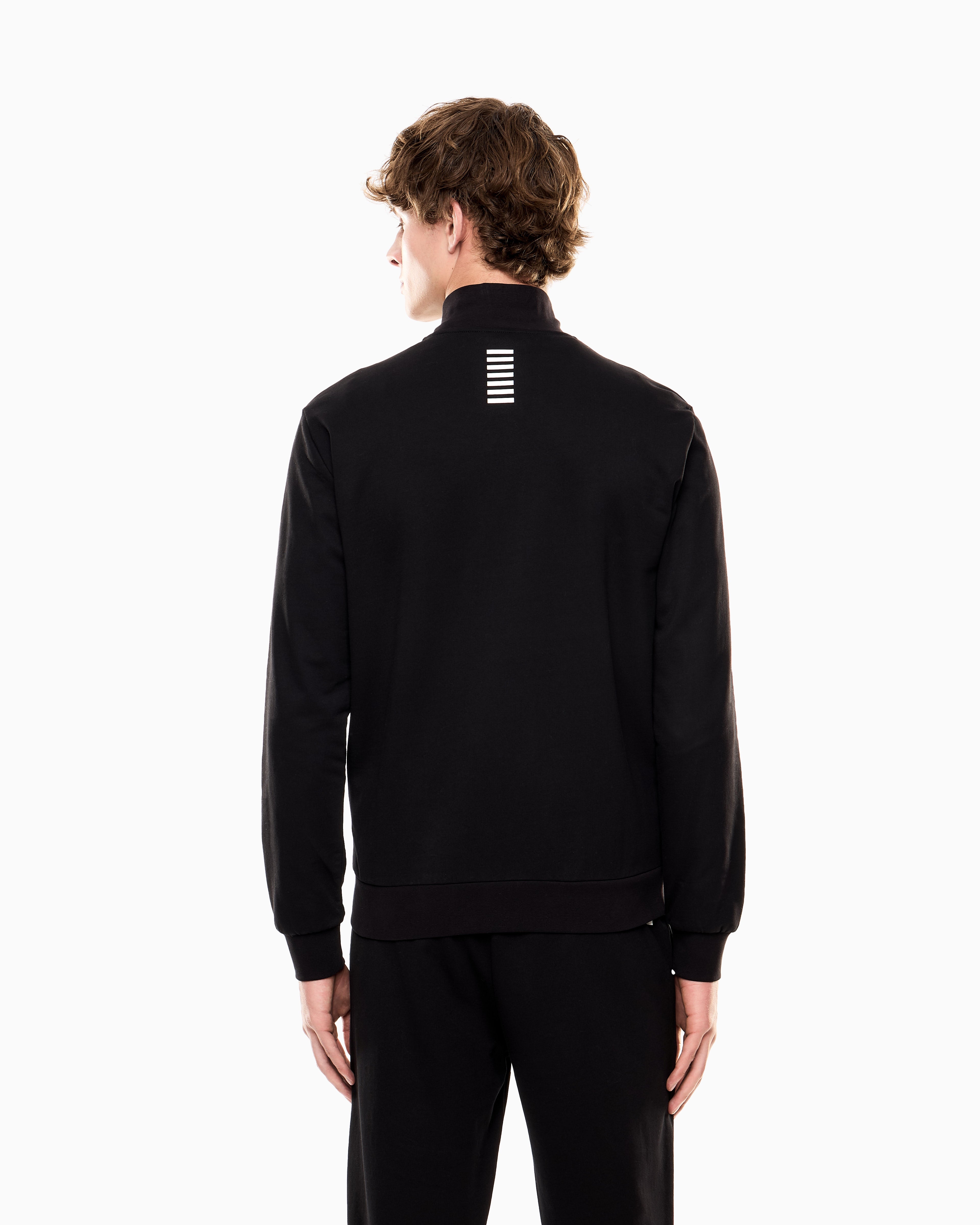 EA7 Cotton zip up with a stand-up collar and logo Core Identity