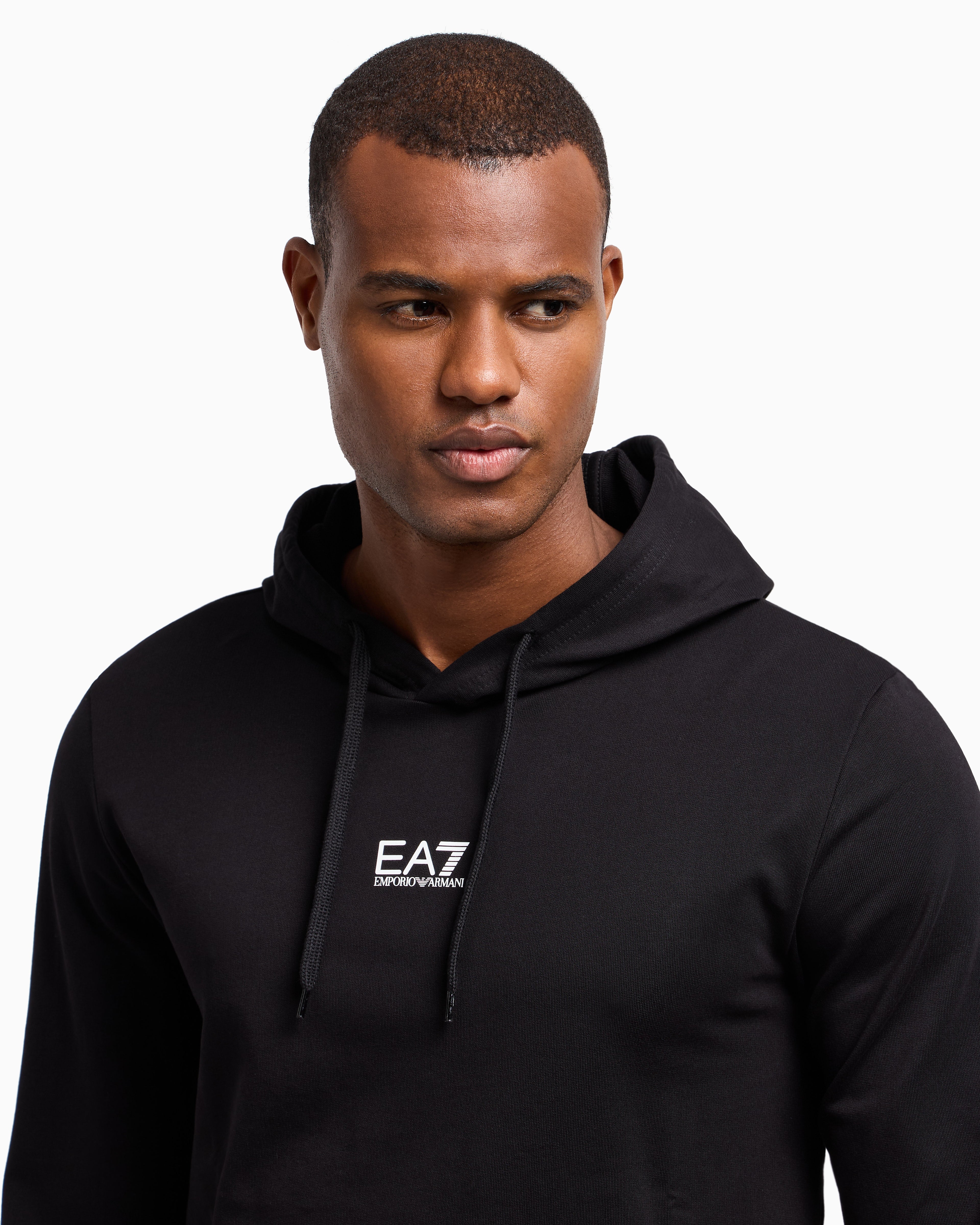 EA7 Core Identity cotton hooded sweatshirt