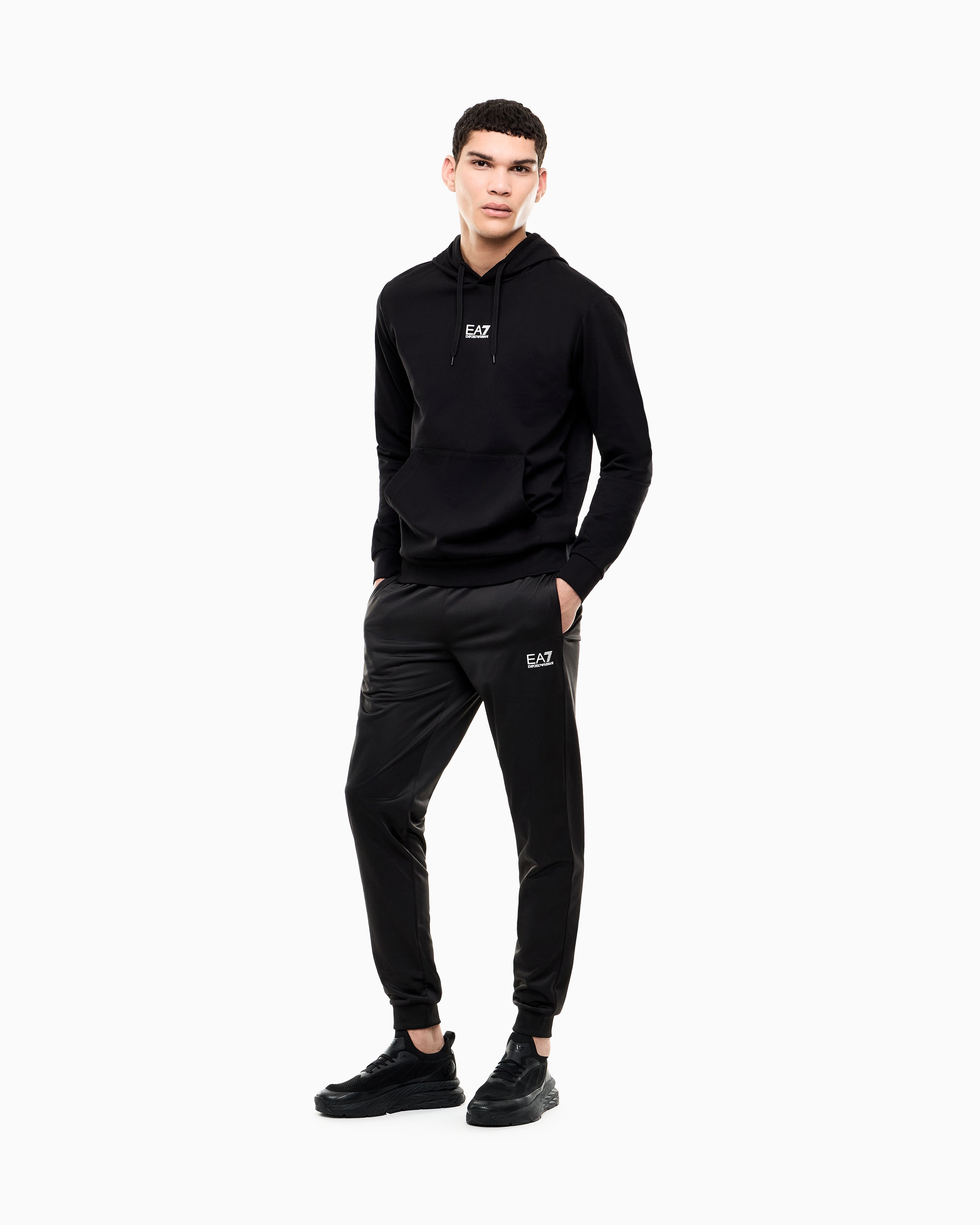 EA7 Cotton pullover hooded sweatshirt from Core Identity