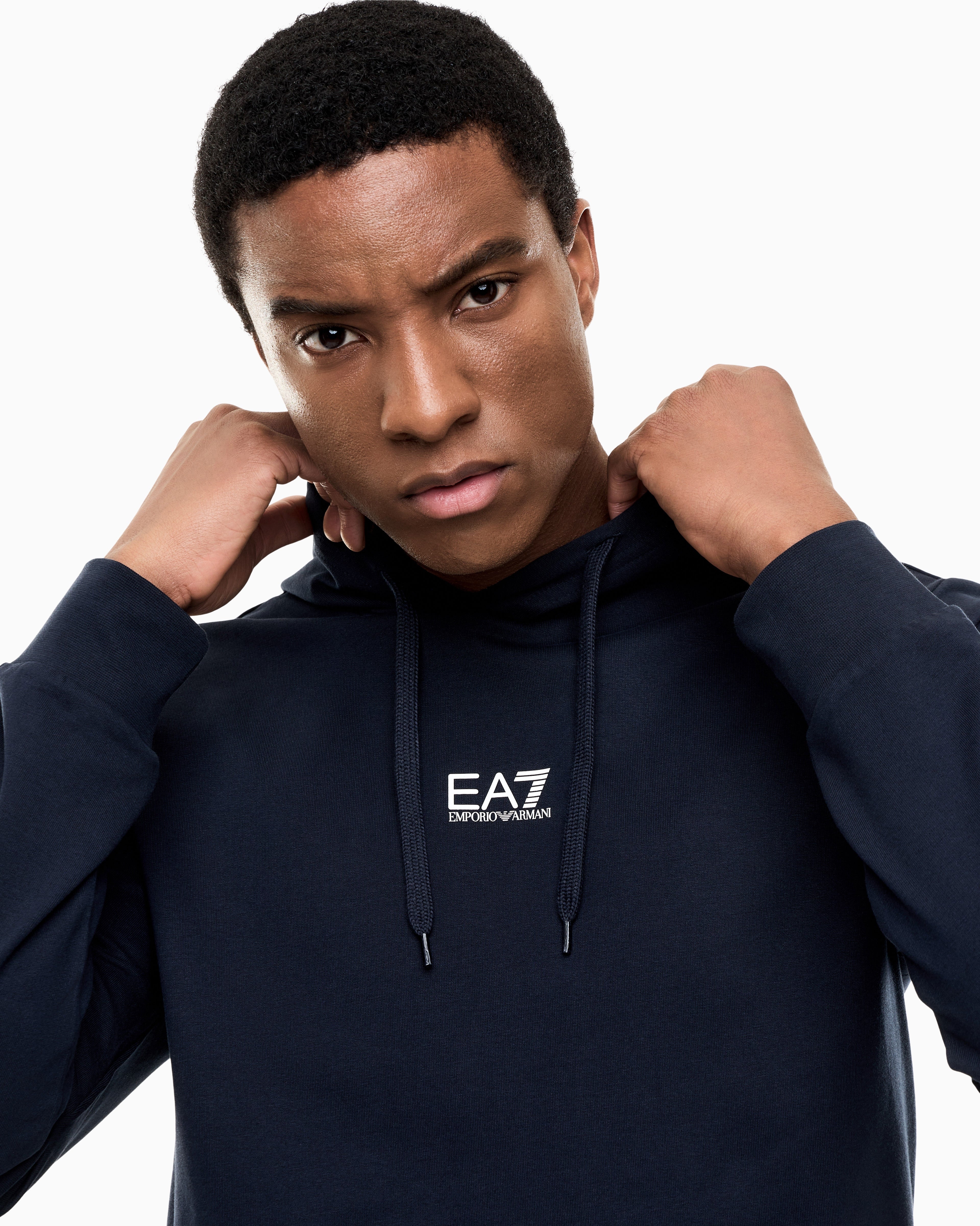 EA7 Cotton pullover hooded sweatshirt from Core Identity