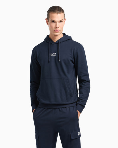 EA7 Core Identity cotton hooded sweatshirt