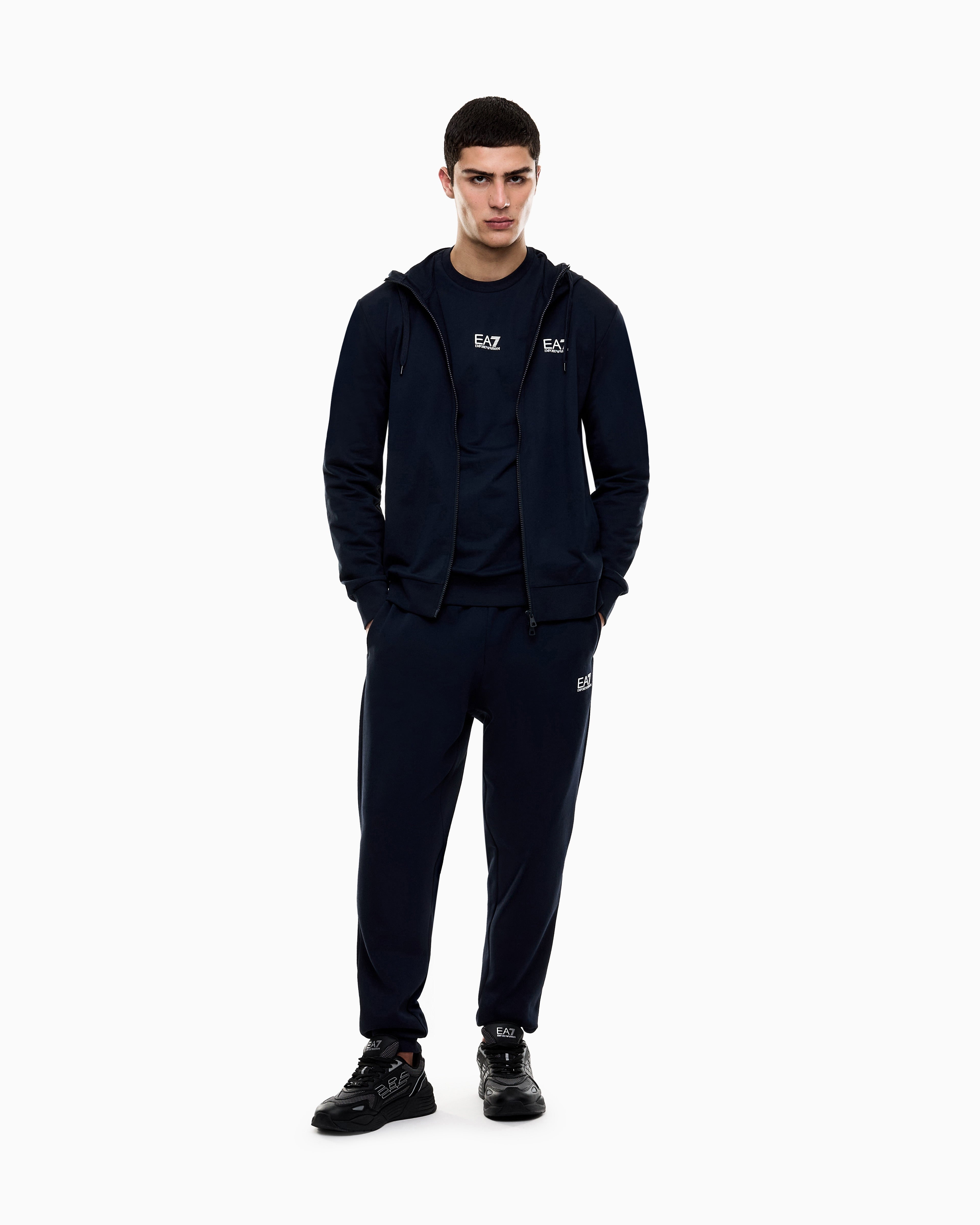 EA7 Fleece sweatshirt Core Identity in cotton with a chest logo