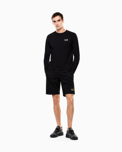 EA7 Side pocket shorts in cotton with drawstring Core Identity