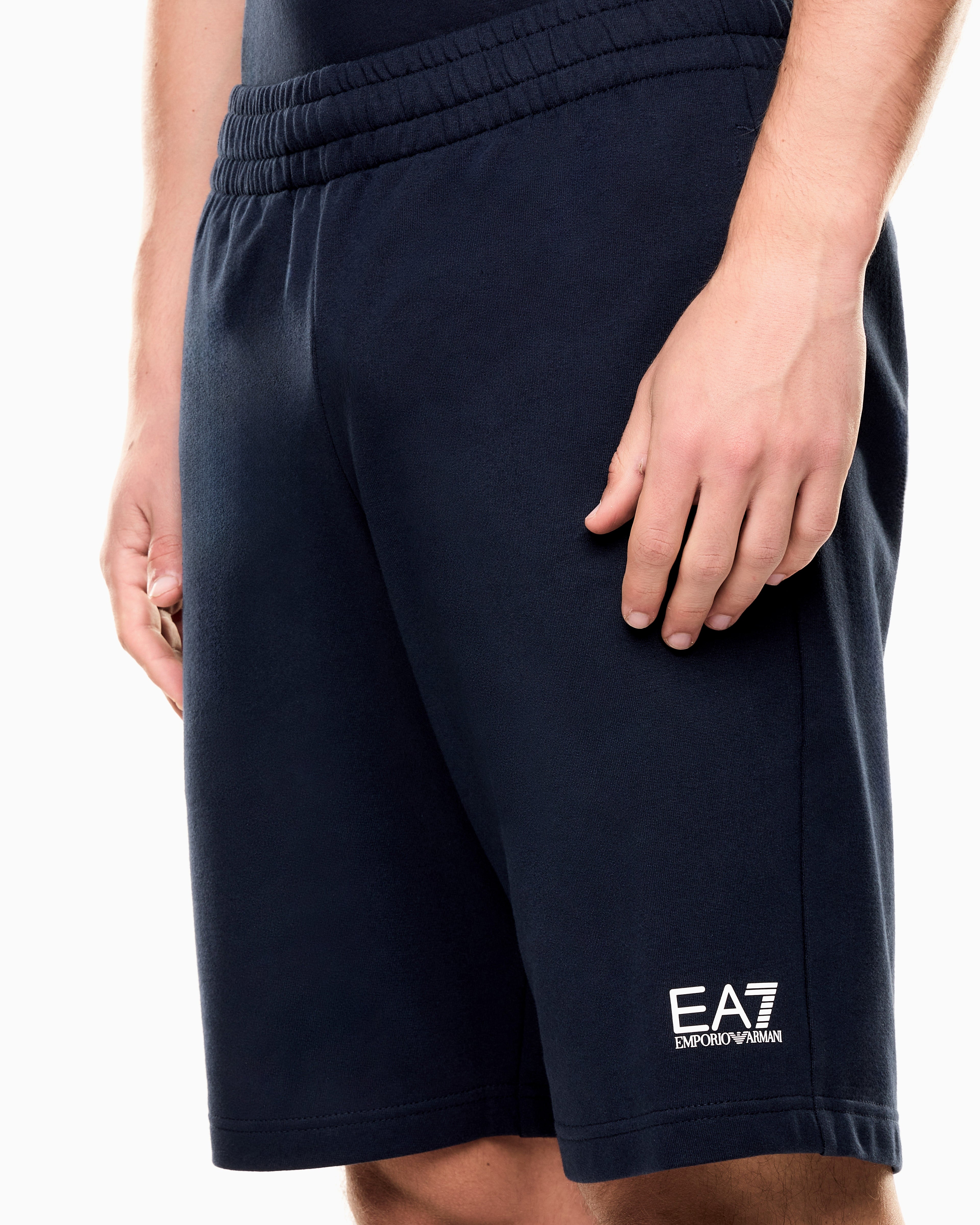 EA7 Side pocket shorts in cotton with drawstring Core Identity