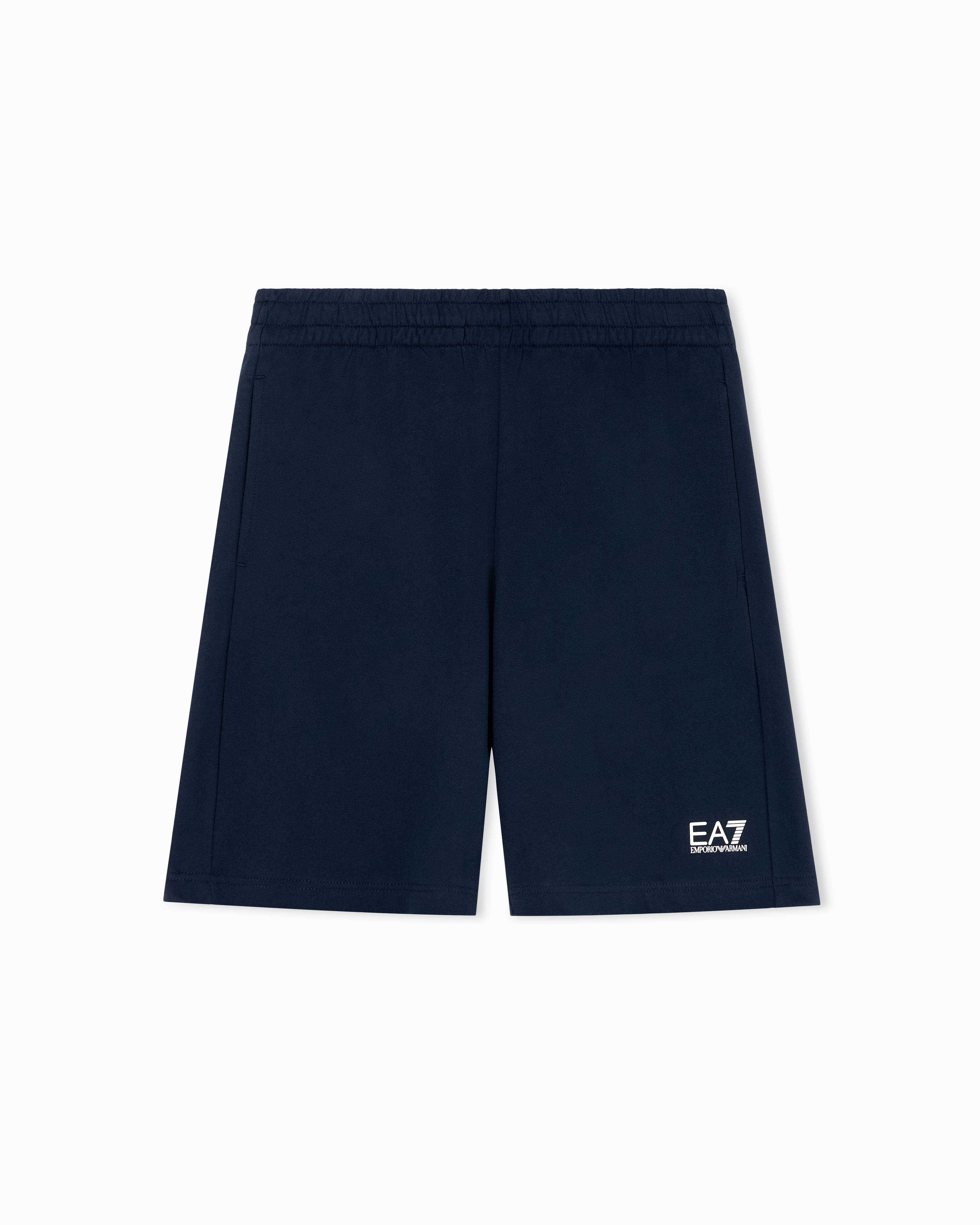 EA7 Side pocket shorts in cotton with drawstring Core Identity