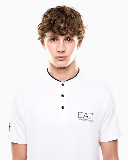 EA7 Tennis Pro Henley-collar polo shirt in VENTUS7 technical fabric
