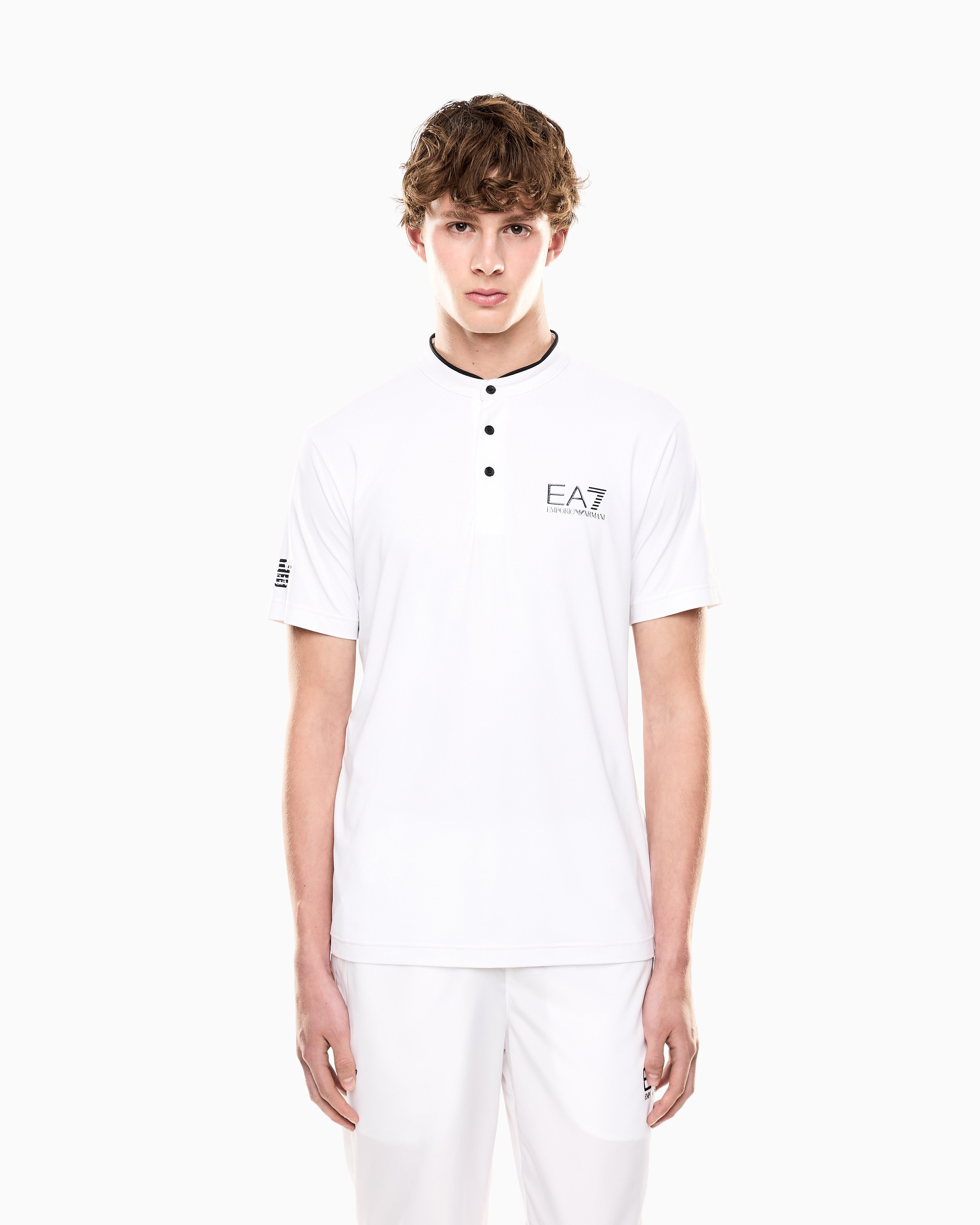 EA7 Ventus7 polo with henley collar Tennis Pro