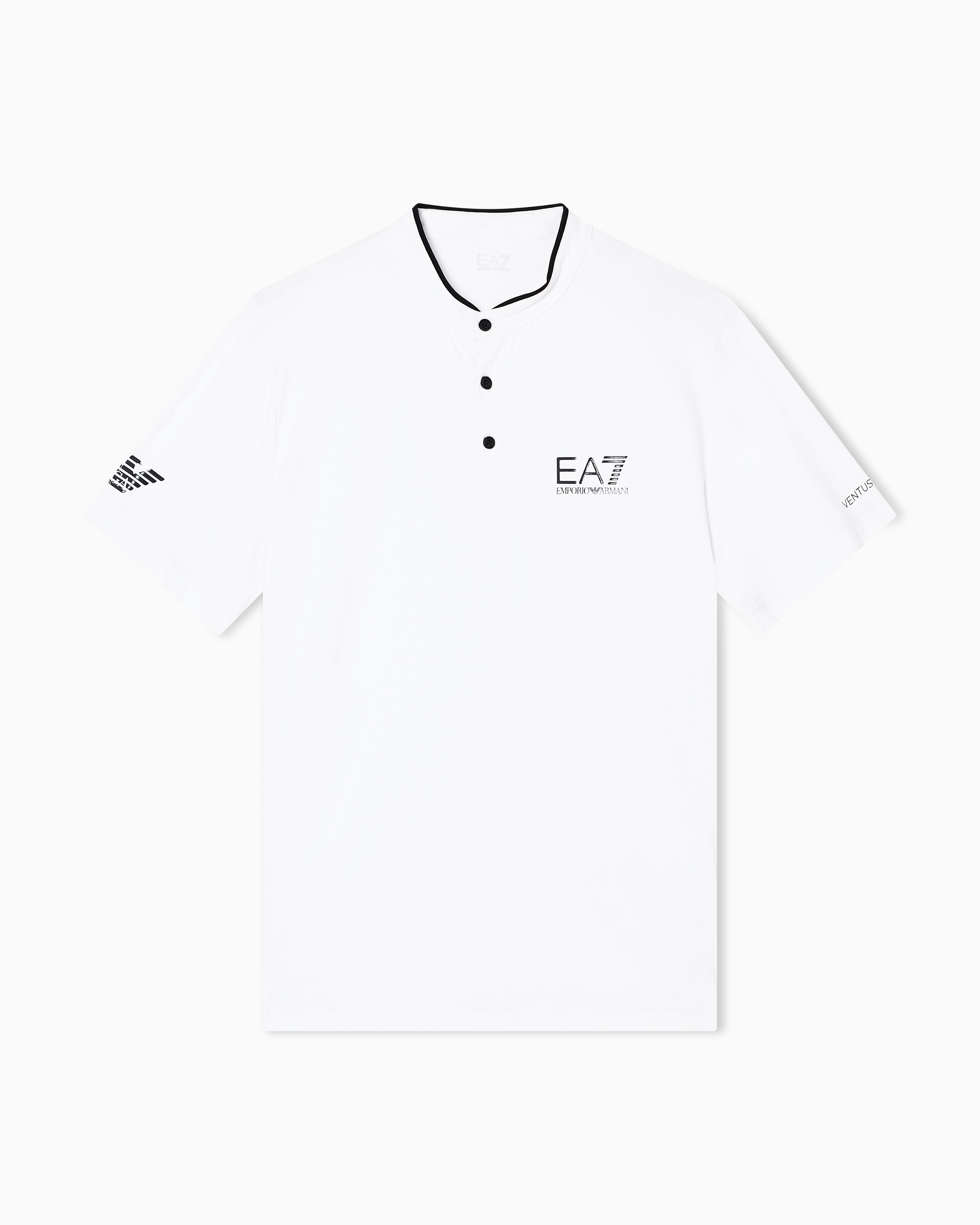 EA7 Tennis Pro Henley-collar polo shirt in VENTUS7 technical fabric