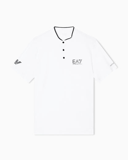EA7 Tennis Pro Henley-collar polo shirt in VENTUS7 technical fabric
