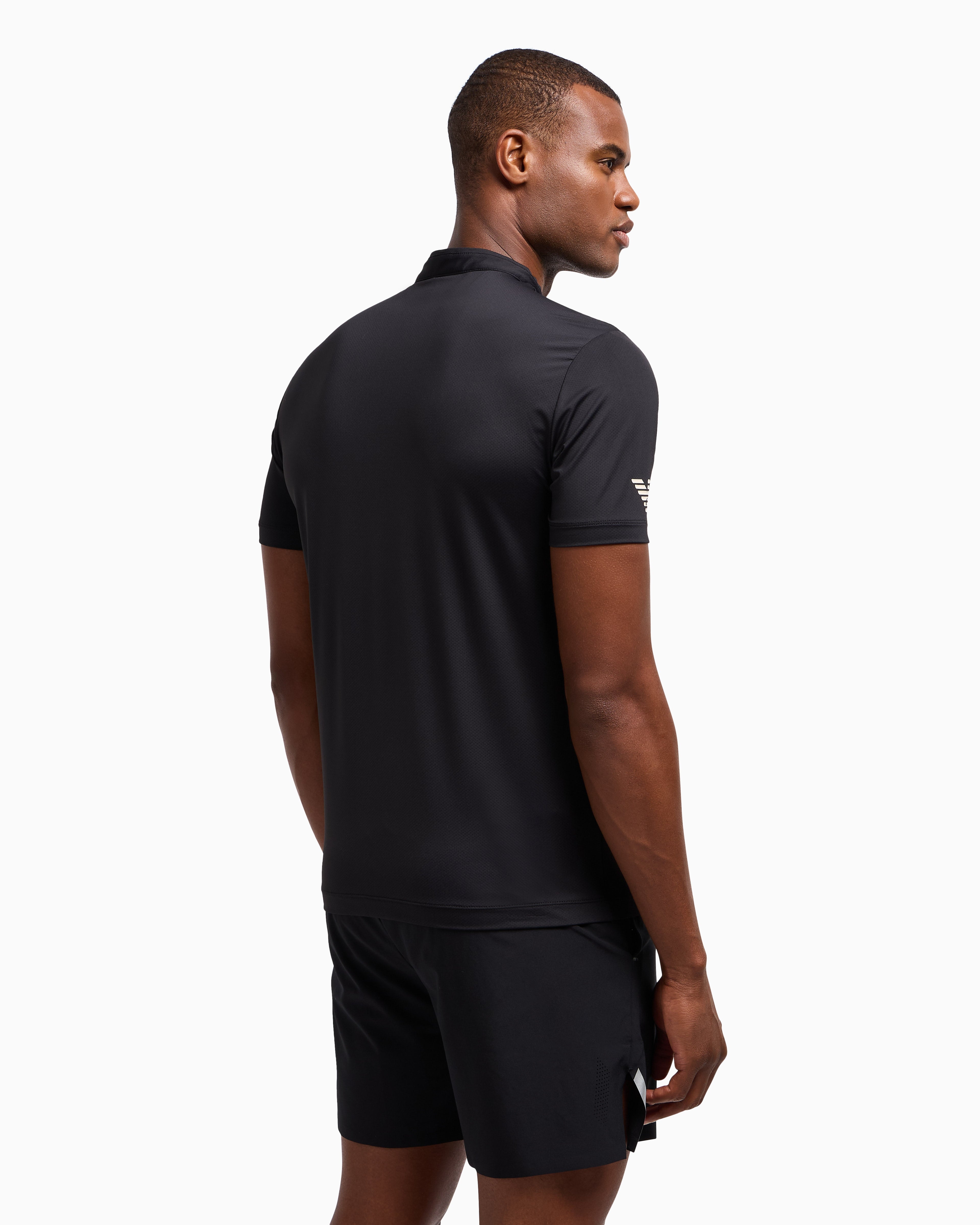 EA7 Tennis Pro Henley-collar polo shirt in VENTUS7 technical fabric