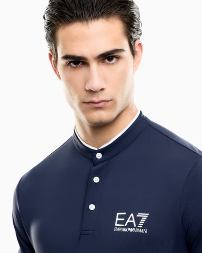 EA7 Ventus7 polo with henley collar Tennis Pro