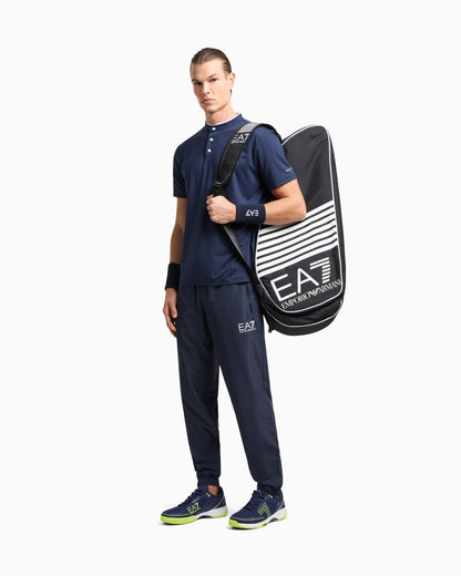 EA7 Tennis Pro Henley-collar polo shirt in VENTUS7 technical fabric