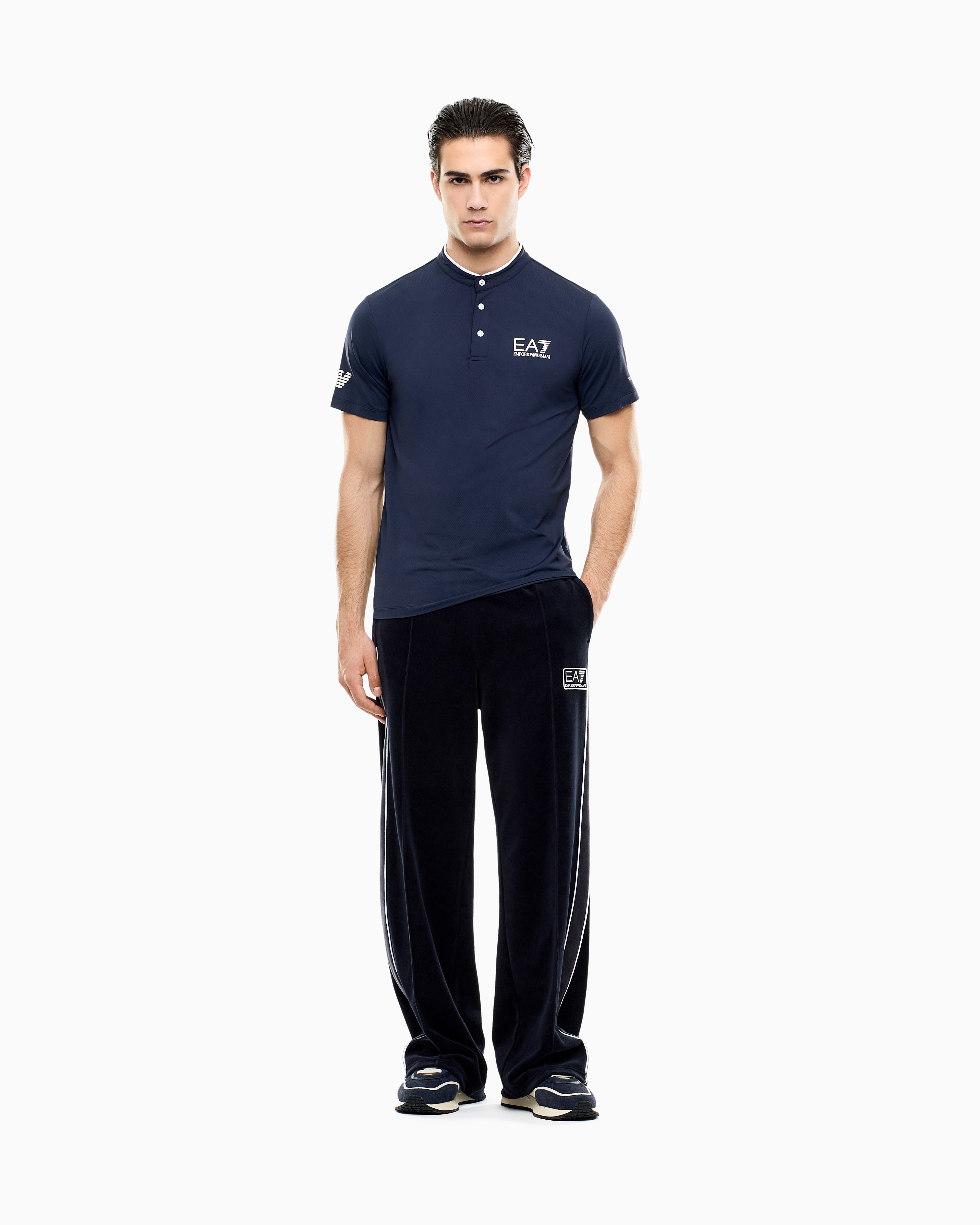 EA7 Ventus7 polo with henley collar Tennis Pro