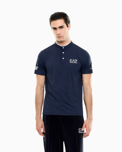 EA7 Ventus7 polo with henley collar Tennis Pro