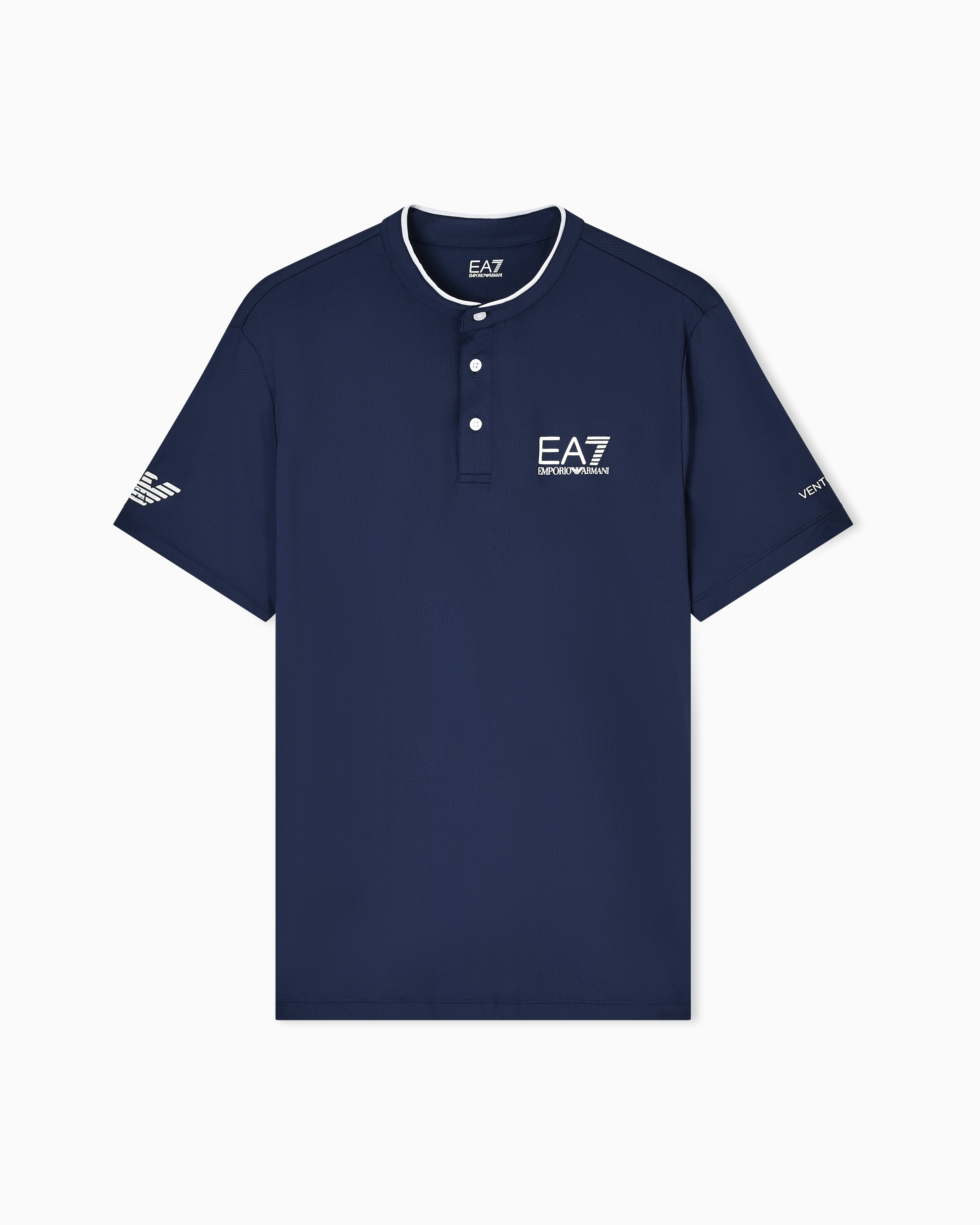 EA7 Ventus7 polo with henley collar Tennis Pro
