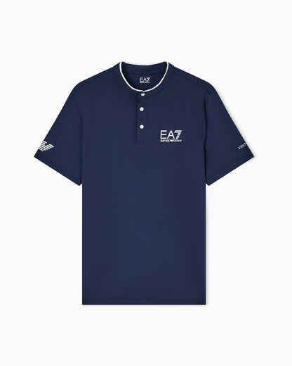EA7 Ventus7 polo with henley collar Tennis Pro