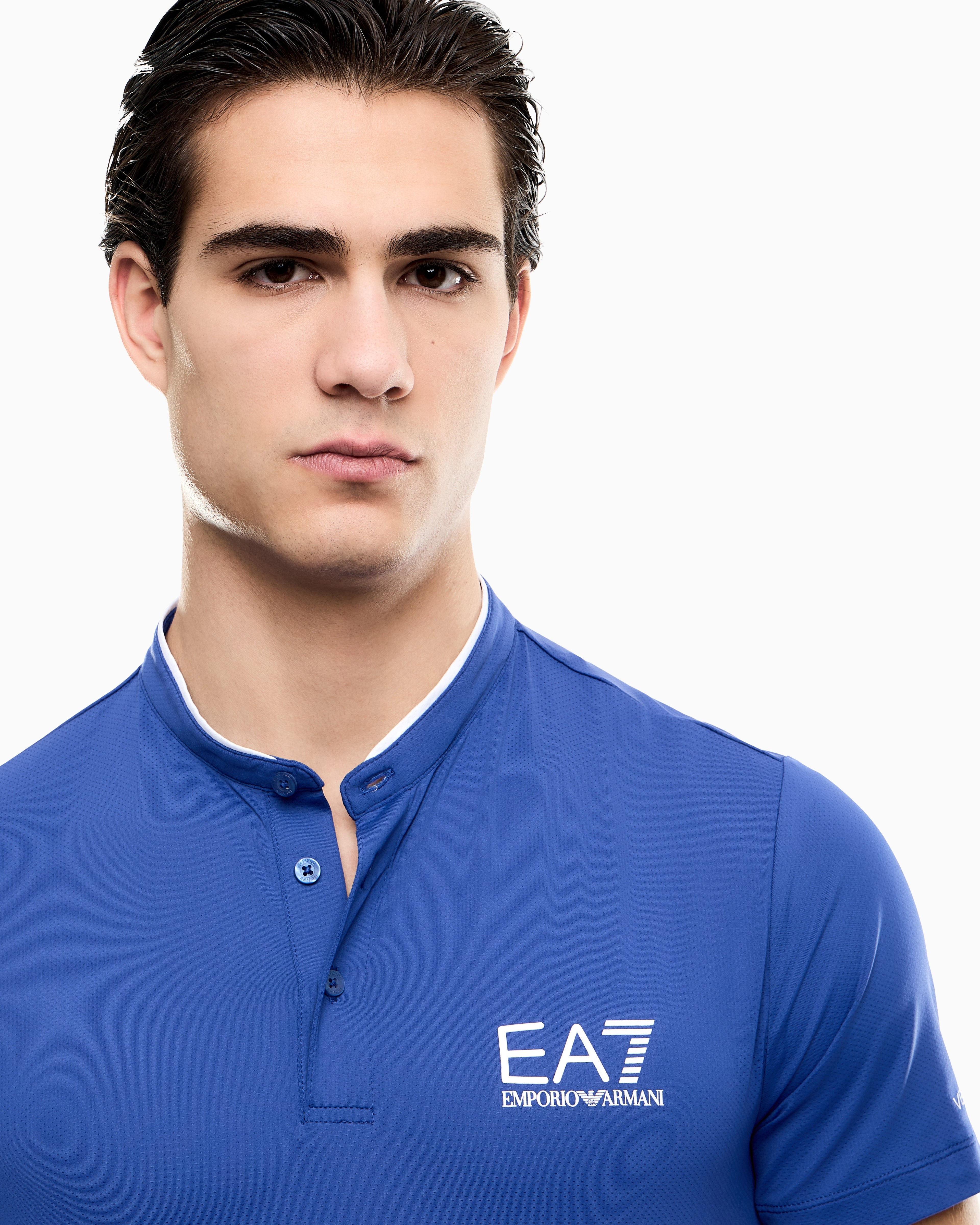 EA7 Ventus7 polo with henley collar Tennis Pro