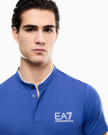 EA7 Ventus7 polo with henley collar Tennis Pro