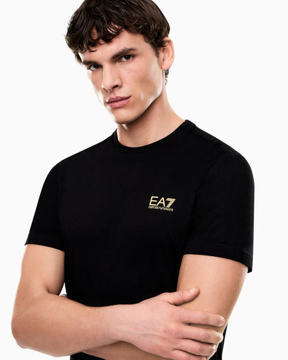 EA7 Cotton shirt in Pima jersey with crew neck Core Identity