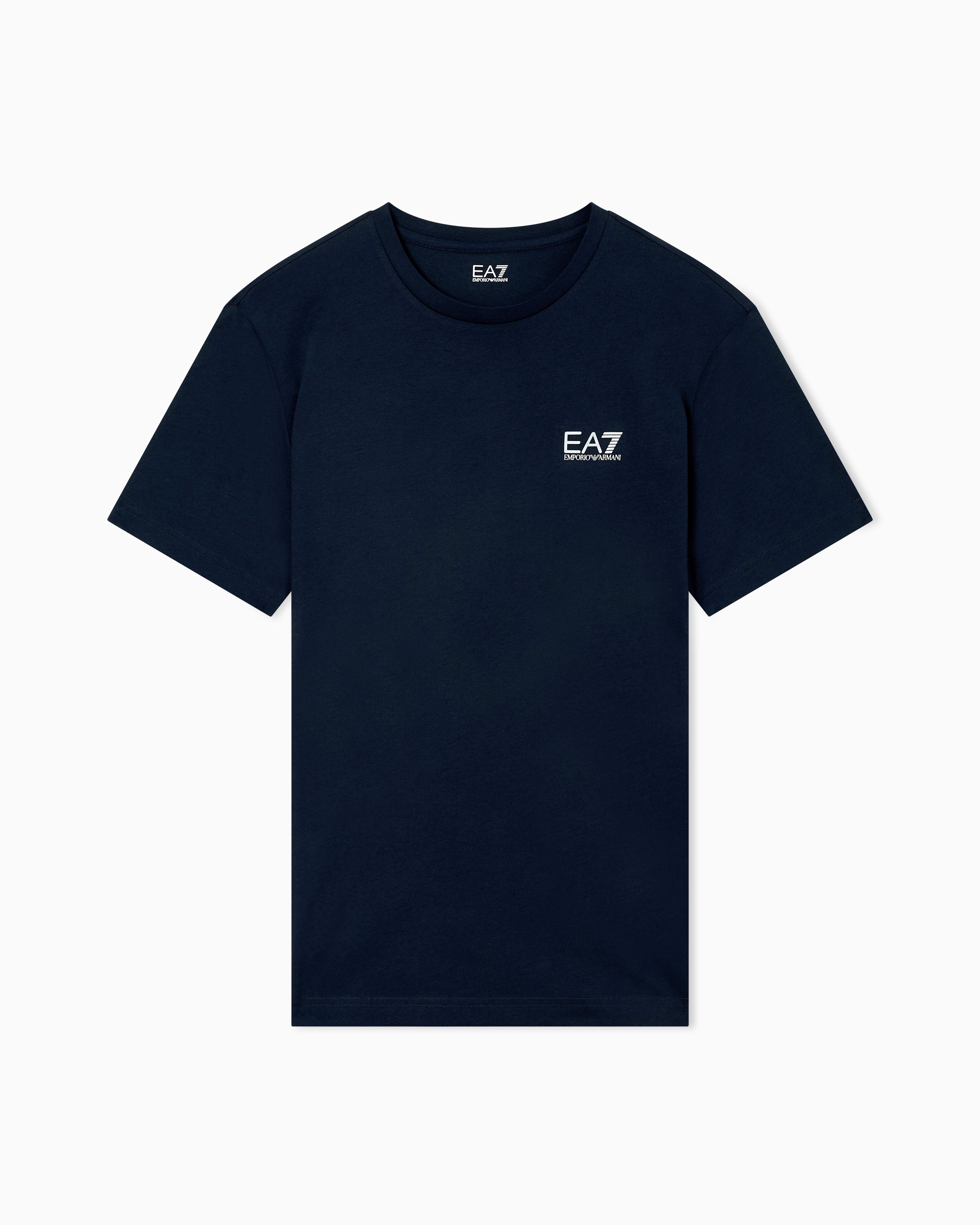 EA7 Cotton shirt in Pima jersey with crew neck Core Identity