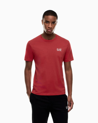 EA7 Cotton shirt in Pima jersey with crew neck Core Identity